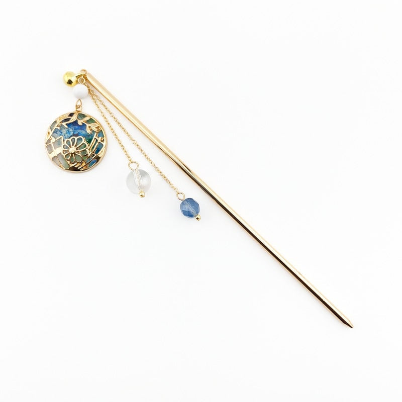 Kanzashi - Blue Temari