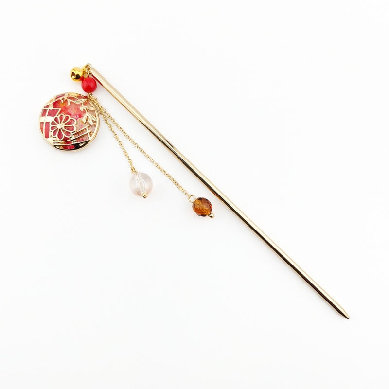Kanzashi - Red Temari