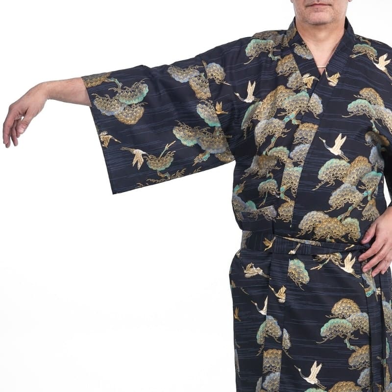 Kimono Happi Homme Grue & Pin - Taille unique