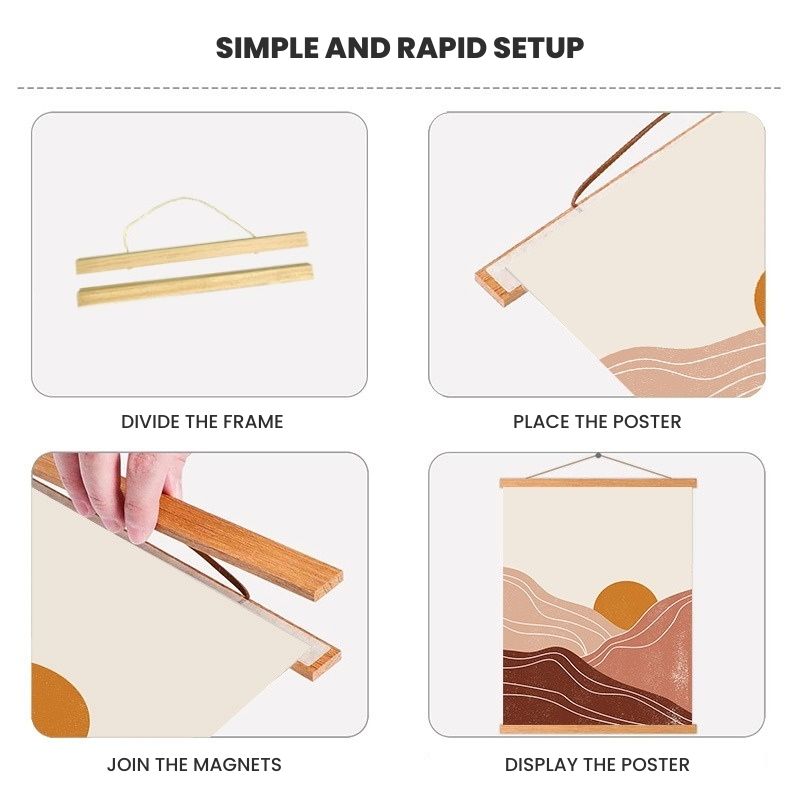 Magnetic Wood Poster Holder - A3 Landscape