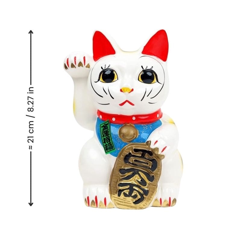 Maneki Neko White Seto - 21 cm