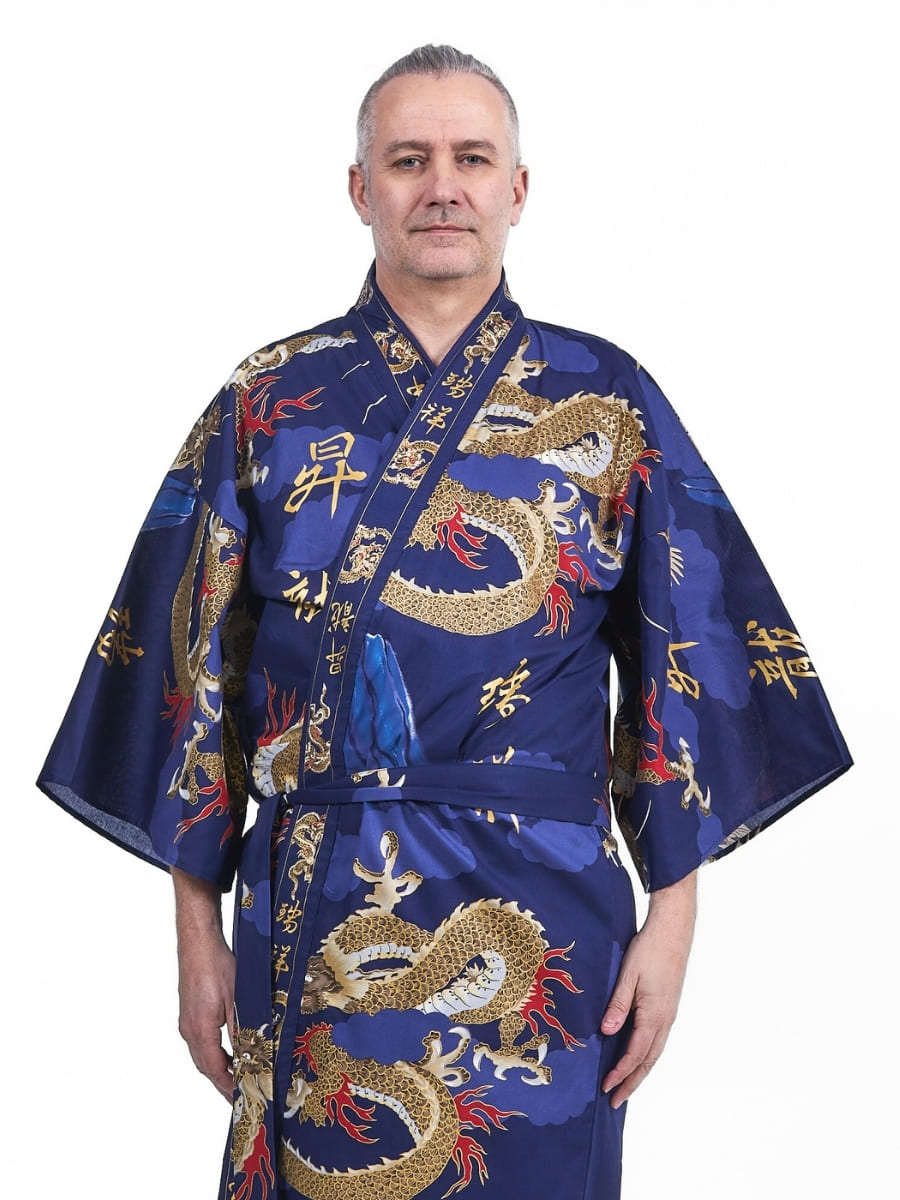 Men’s Happi Kimono – Dragon One Size