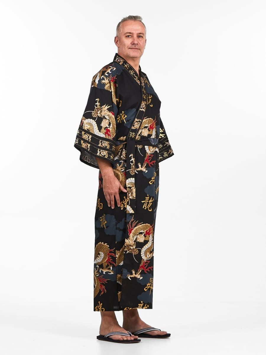 Menâs Japanese Kimono - Dragon One Size