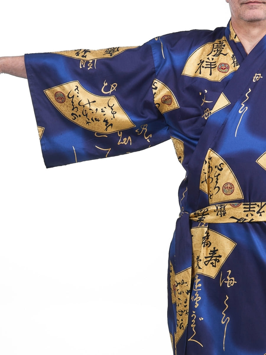 Men’s Japanese Kimono – Sensu Gold One Size