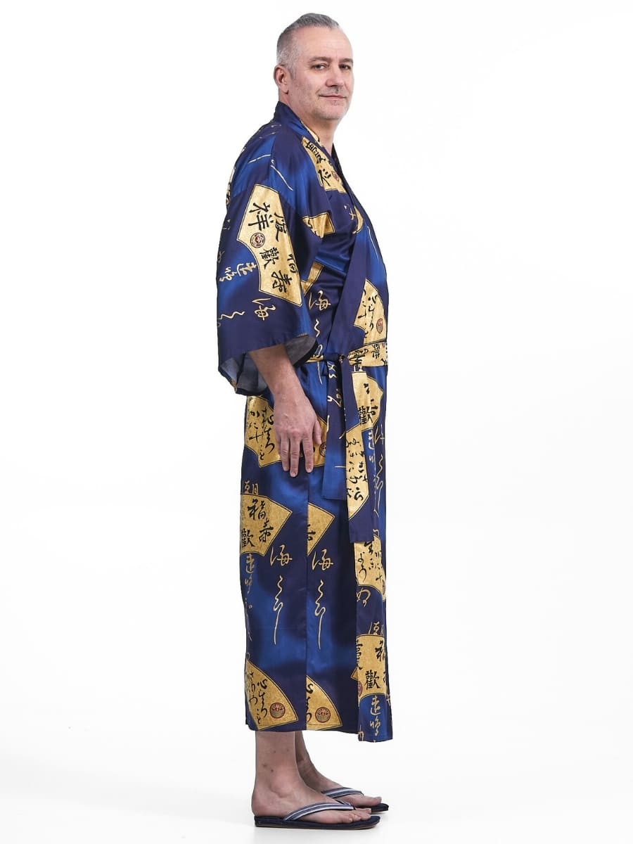 Men’s Japanese Kimono – Sensu Gold One Size
