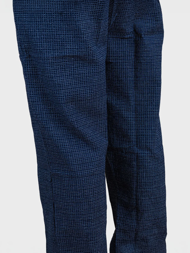 Men’s Japanese Trousers – Midnight Blue Kōshi Check