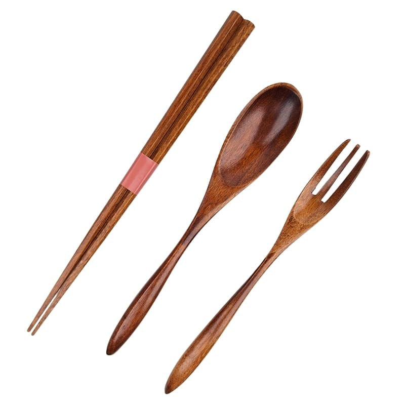 Natural Wooden Cutlery Set - Japan