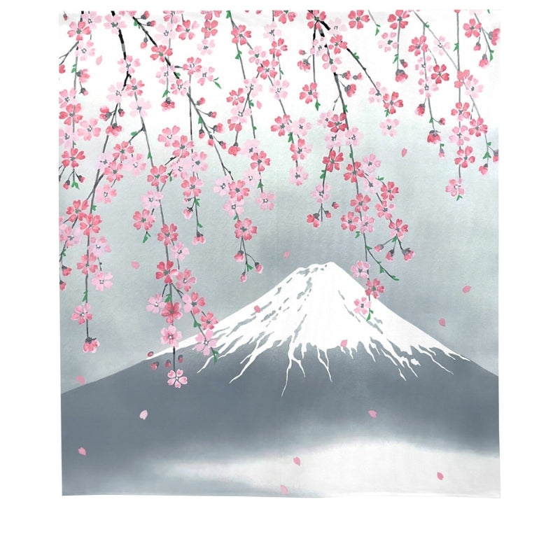Noren Curtain - Cherry & Fuji 85 x 90 cm (33.5’’ x 35.5’’)