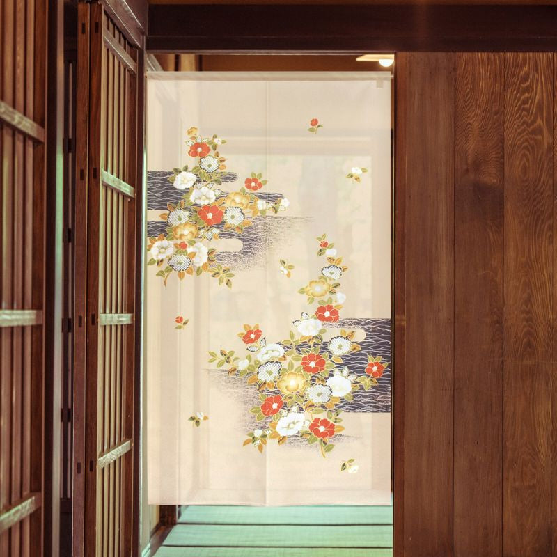 Noren Curtain - Tsubaki 85 x 150 cm (33.5’’ x 59’’)