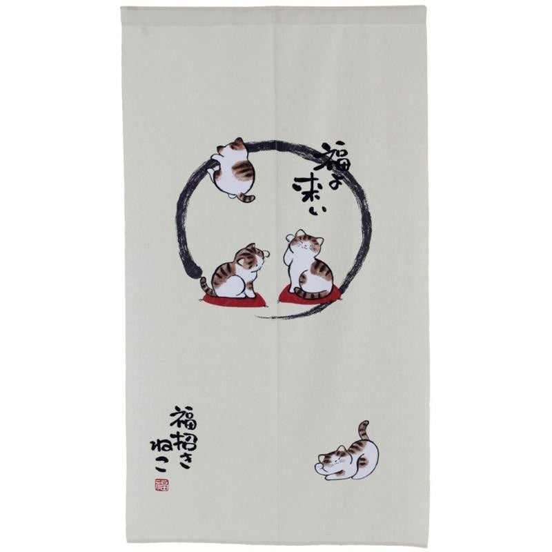 Noren Curtain Zen Cat 85 x 150 cm (33.5’’ x 59’’)