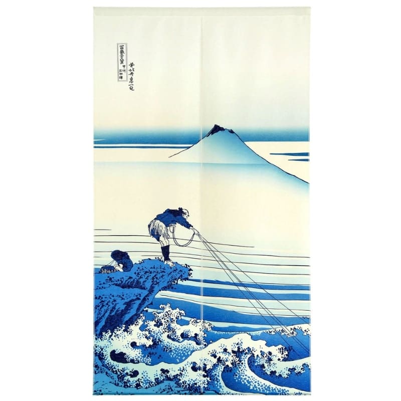 Noren Door Curtain - Mount Fuji Blue 33.5 x 59