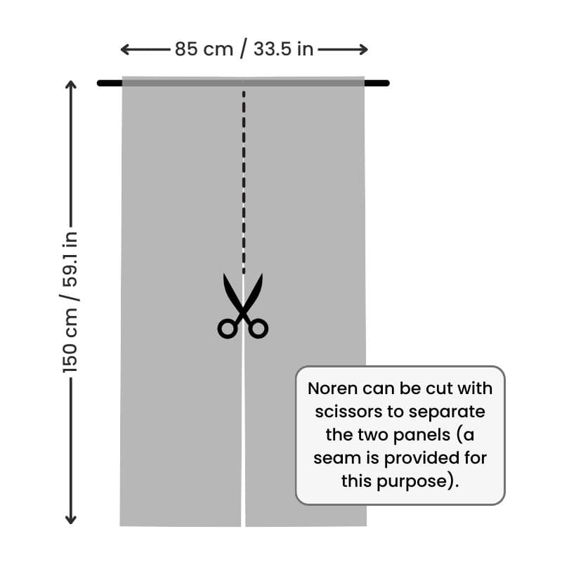 Noren Japanese Print 85 x 150 cm (33.5’’ x 59’’)