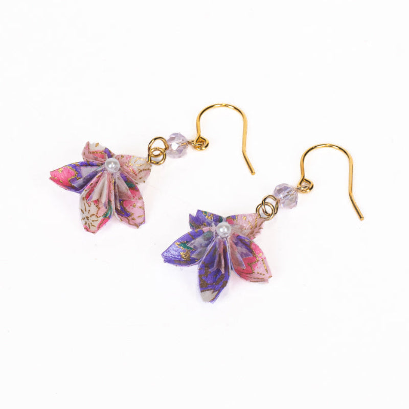 Origami Earrings - Purple