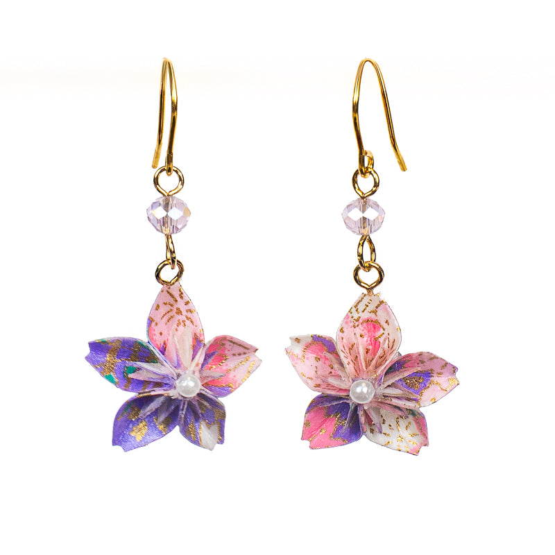 Origami Earrings - Purple