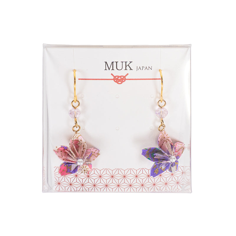 Origami Earrings - Purple