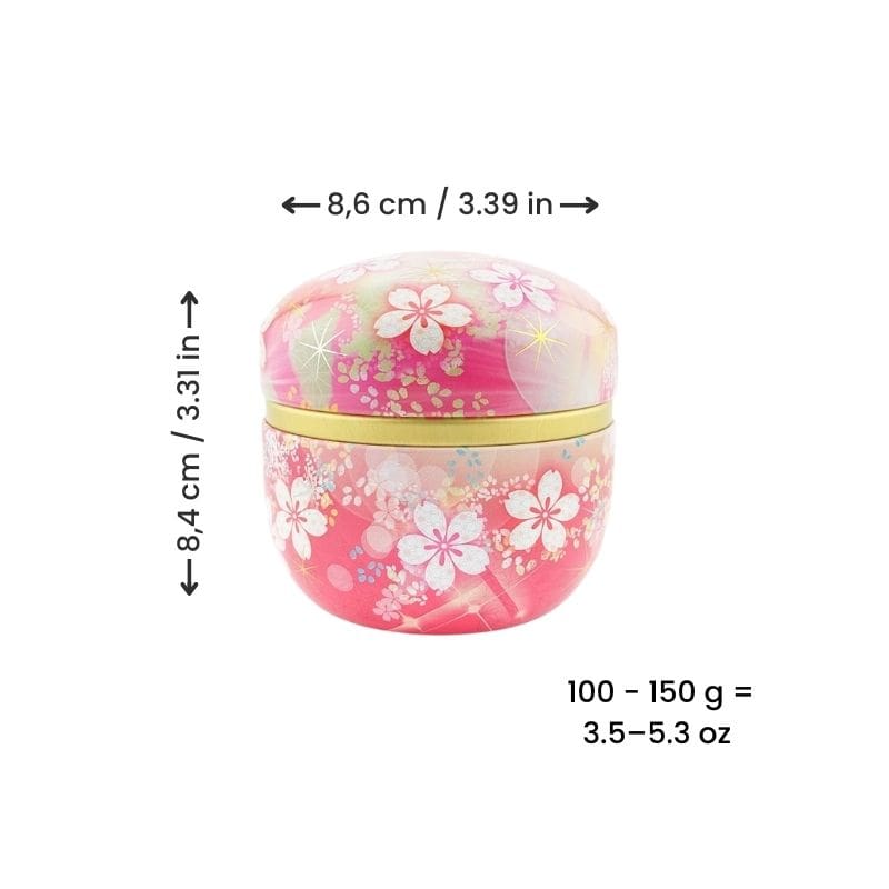 Pink Flowered Metal Tea Caddy