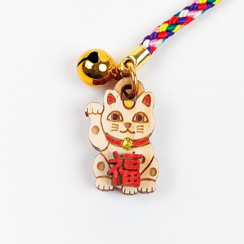 Wooden Maneki Neko key holder