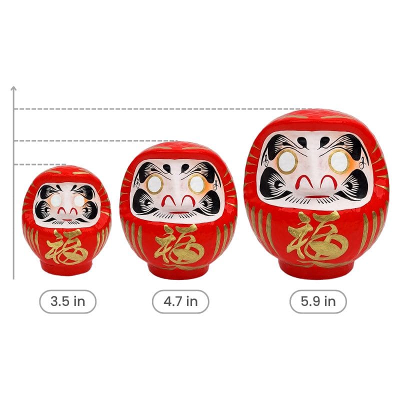 Red Japanese Daruma – 3.5” to 5.9”