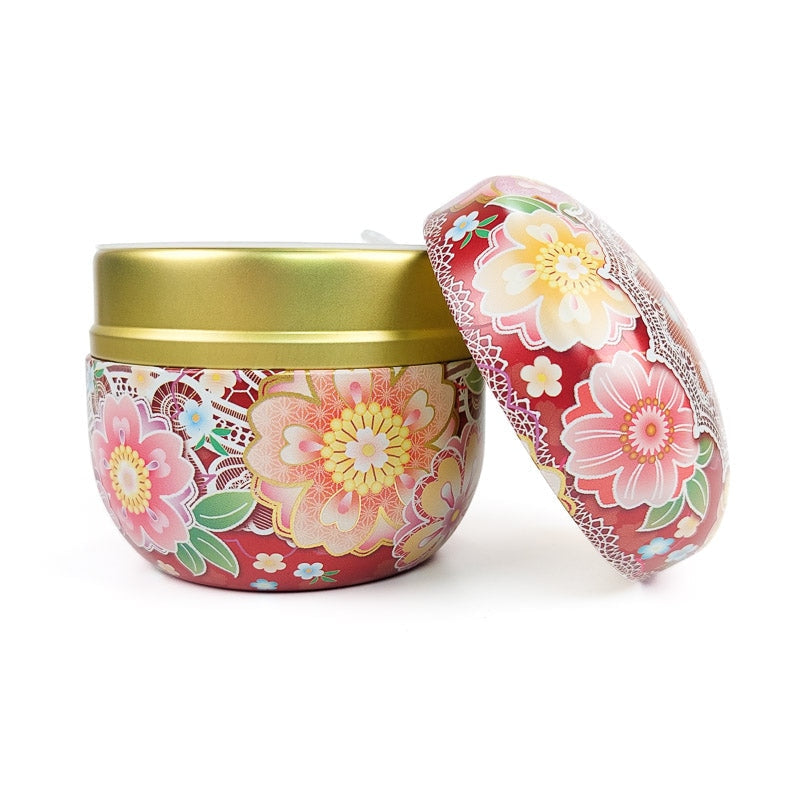 Red Metal Japanese Tea Box