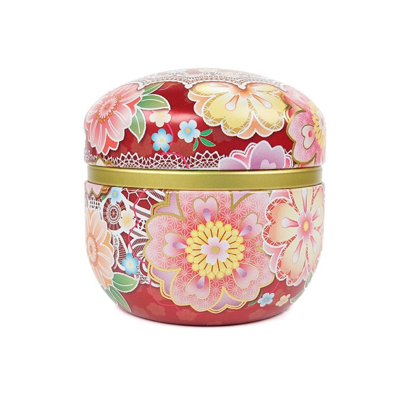 Red Metal Japanese Tea Box