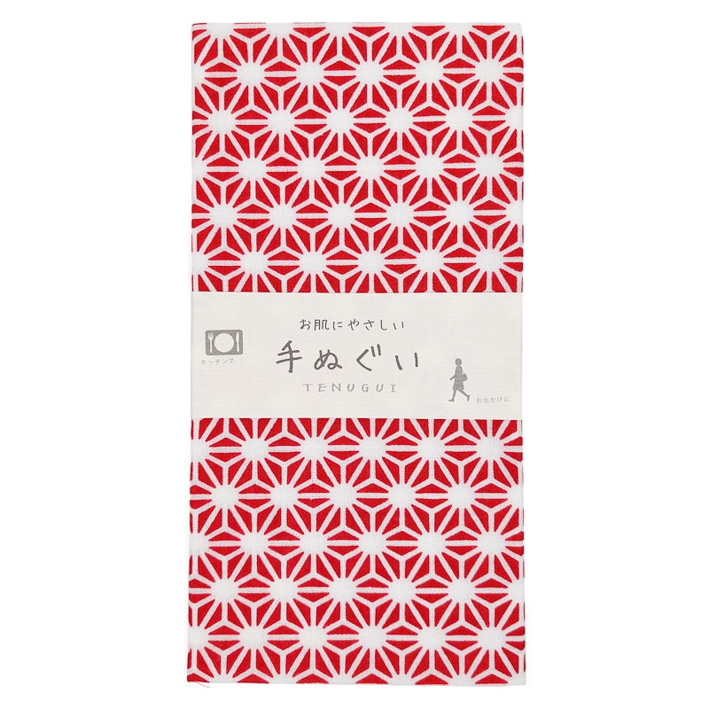 Red Tenugui - Asanoha