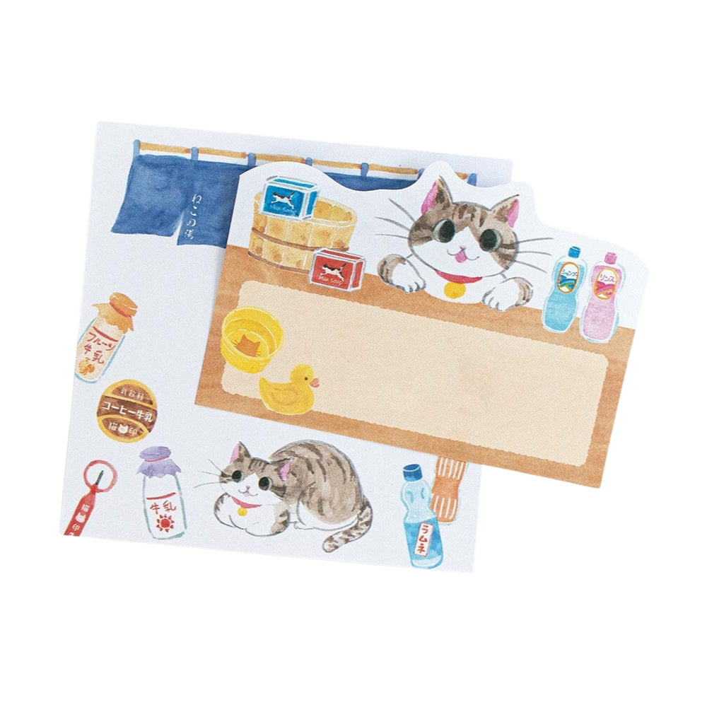 Retro Sticky Notes - Cat at the Sentō