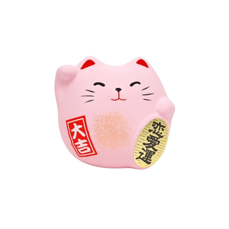 Round Maneki Neko - Pink