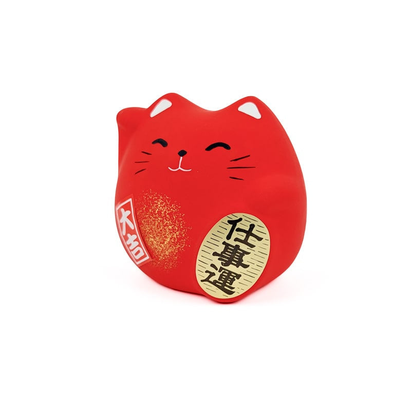 Round Maneki Neko - Red
