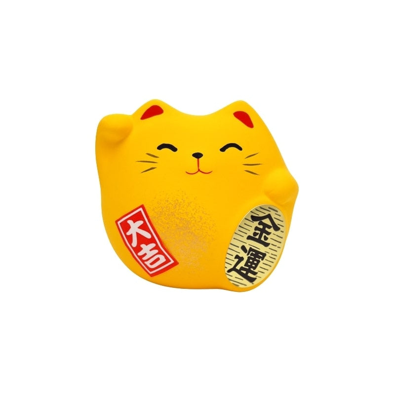 Round Maneki Neko - Yellow