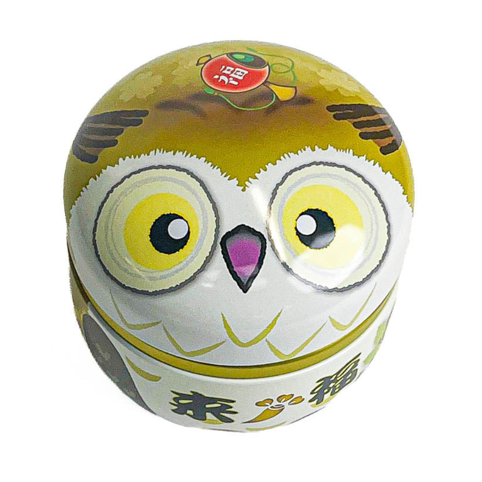 Round Metal Tea Caddy - Fukurou Owl