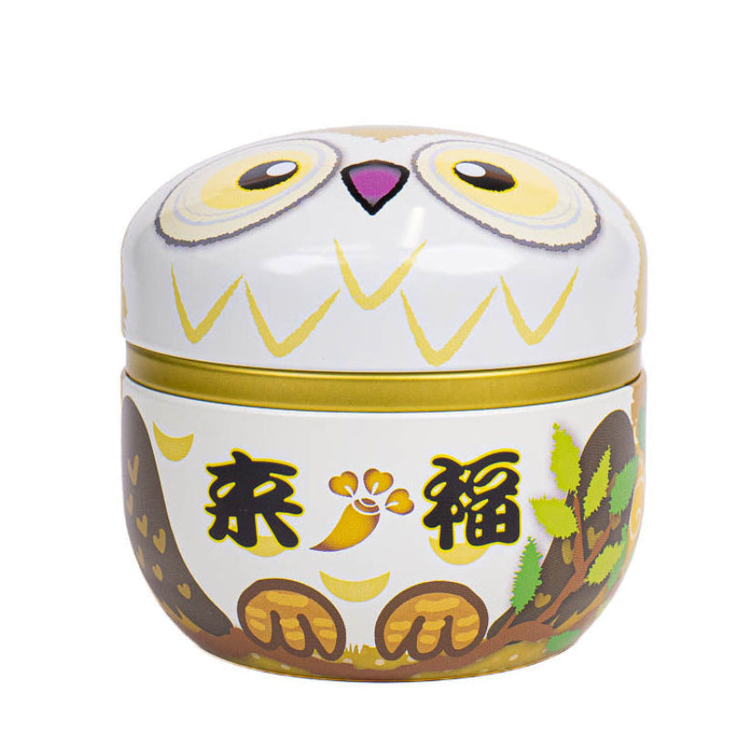 Round Metal Tea Caddy - Fukurou Owl