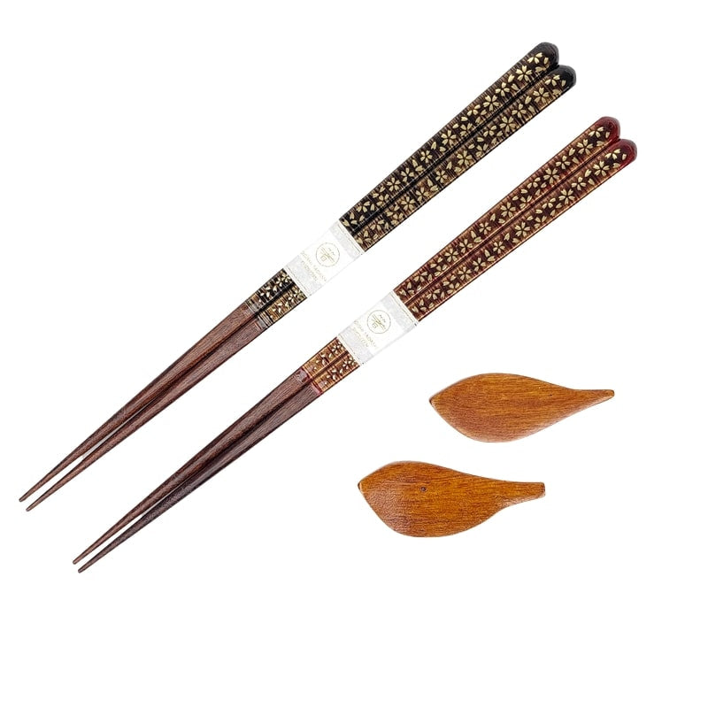 Sakura Chopsticks Set - Gold