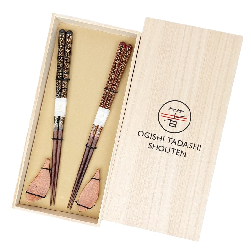 Sakura Chopsticks Set - Gold