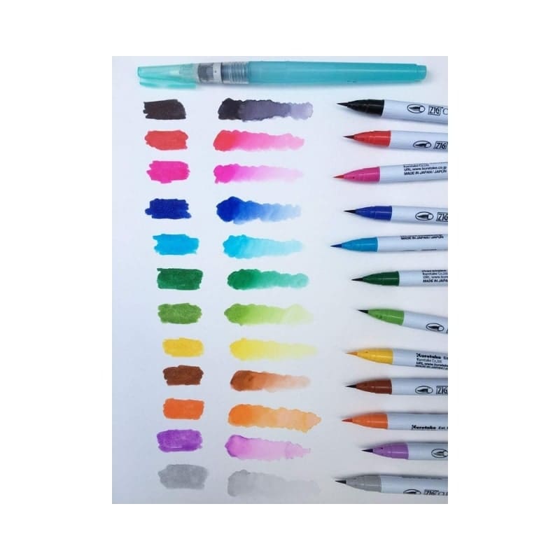 Set of 12 ZIG Extra-Fine Brush Pens