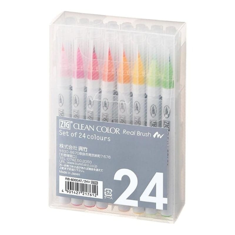 Set of 24 ZIG Extra-Fine Brush Pens