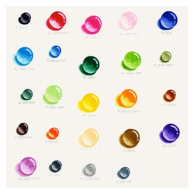 Set of 24 ZIG Extra-Fine Brush Pens