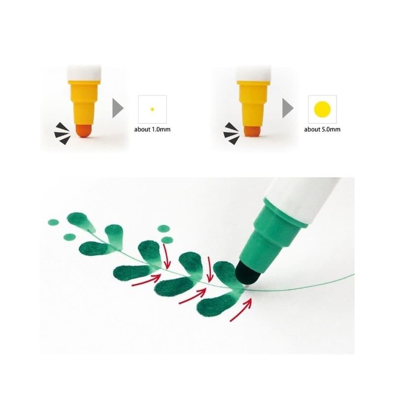 Set of 6 Dot Double-Point Felt Pens