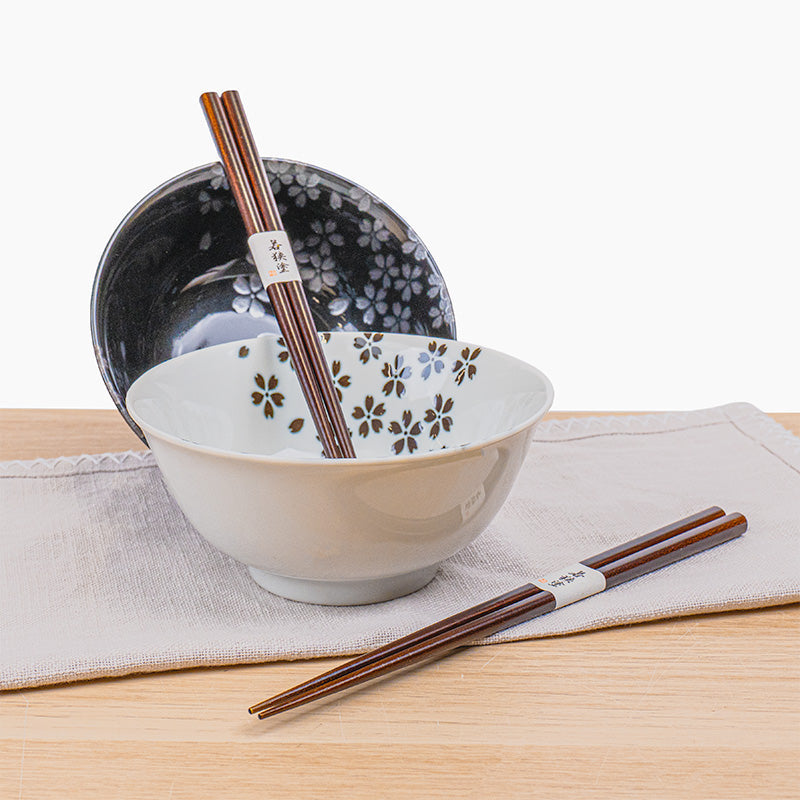 Set of 2 Japanese Bowls - Black & White