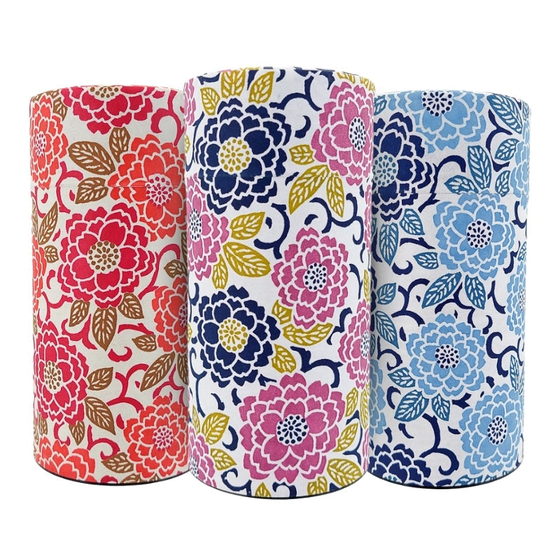 Set of Three Floral Washi Tea Caddies