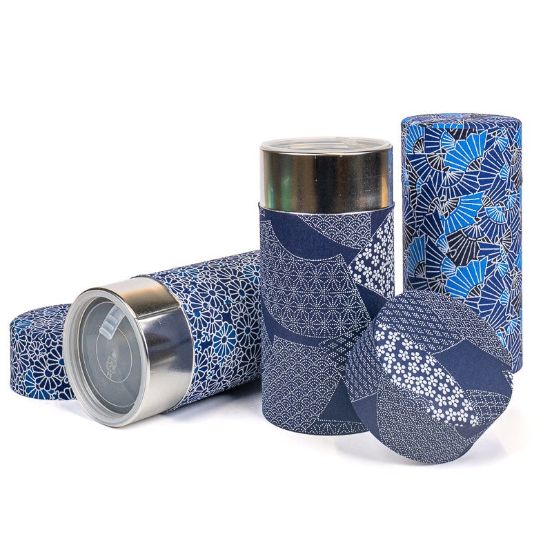 Set of Three Japanese Tea Caddies - Indigo