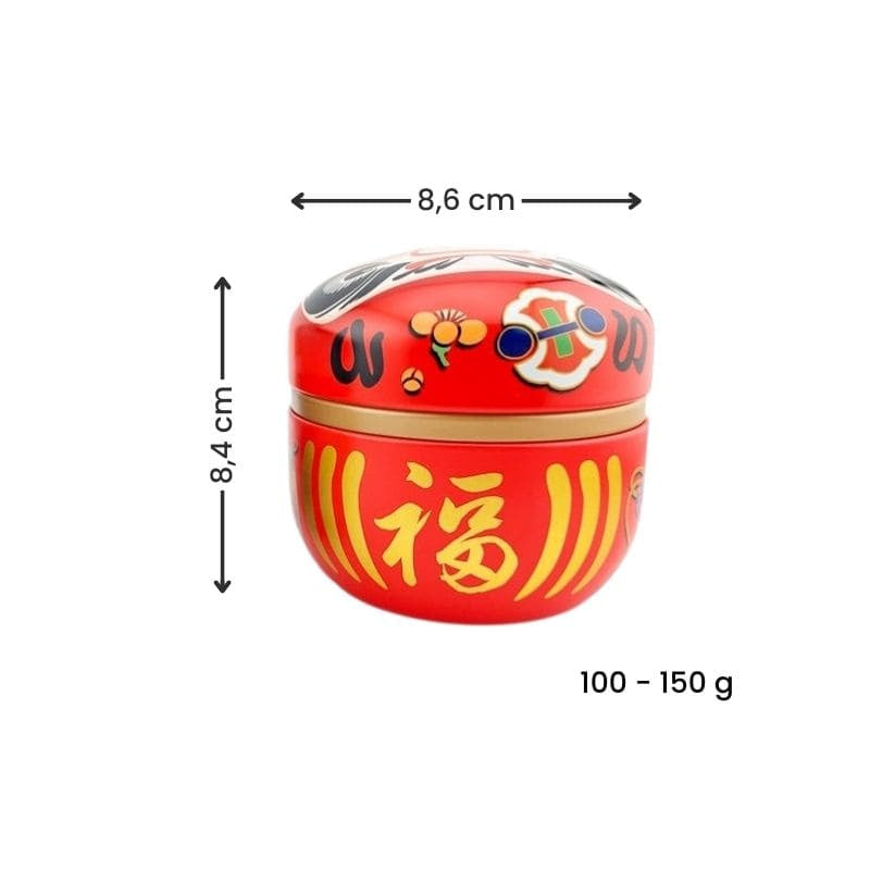 Set of Two Metal Tea Caddies - Daruma