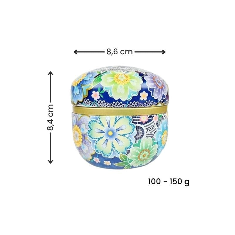 Set of Two Tea Caddies - Japanese Flowers