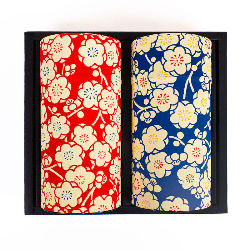 Set of Two Washi Paper Tea Caddies - Ume