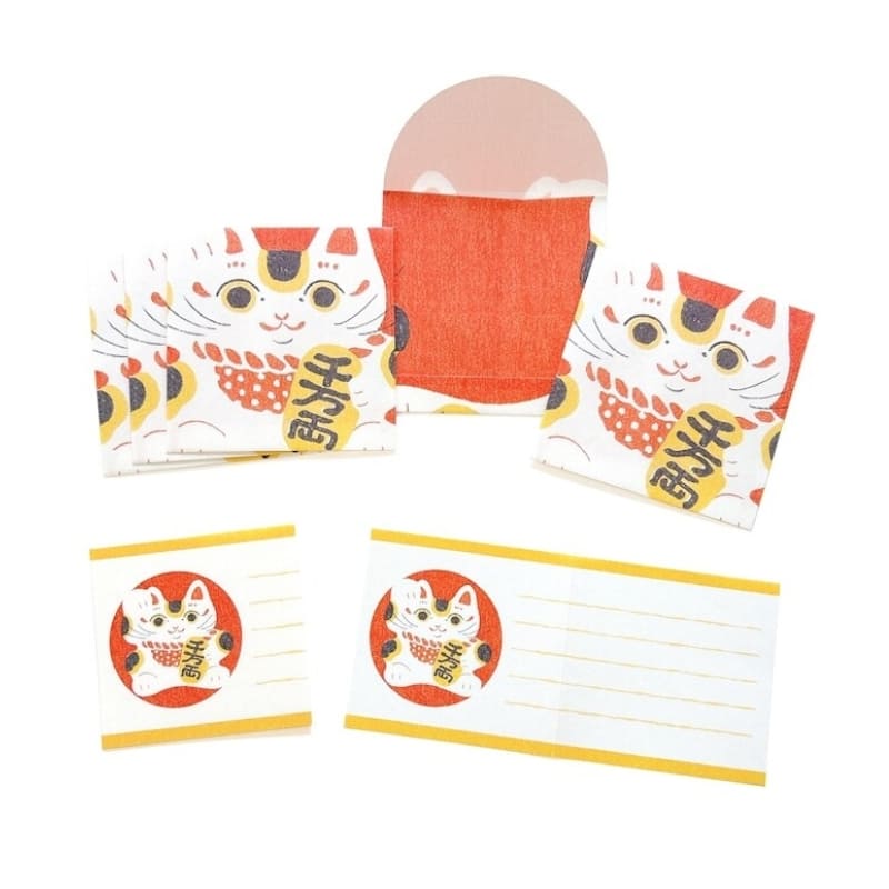 Letter Paper Set Pochibumi Maneki Neko
