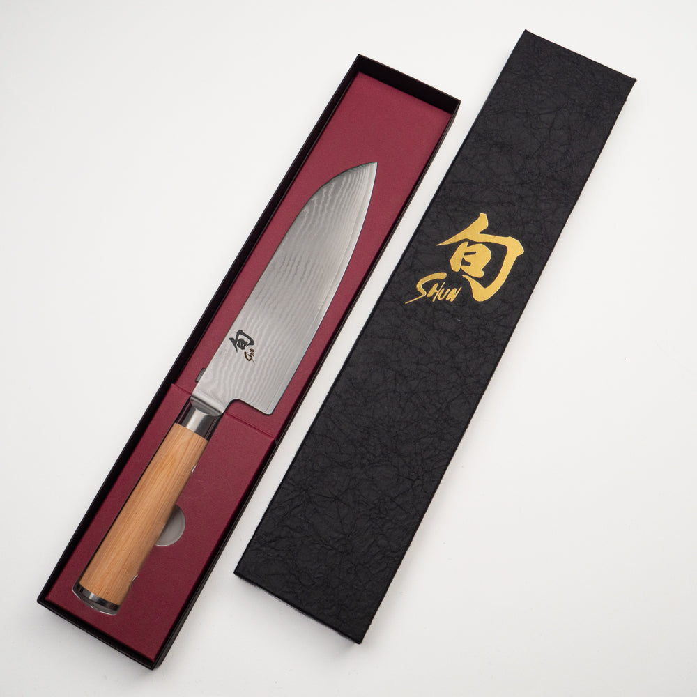 Shun Classic White Santoku Knife – 7.1