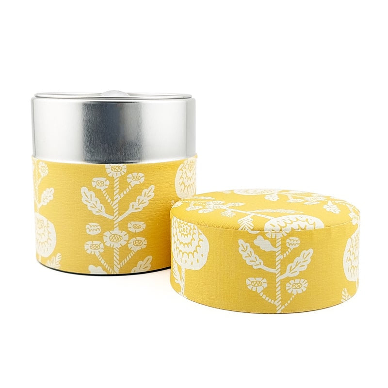 Small Tin Tea Caddy - Kiku