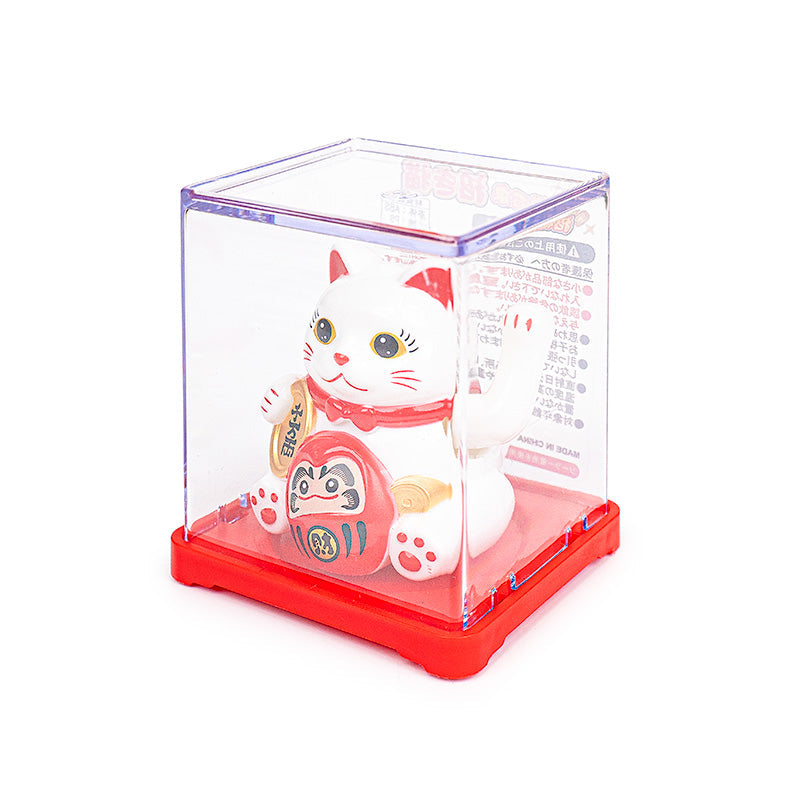 Solar Articulated Maneki Neko Cat - Daruma