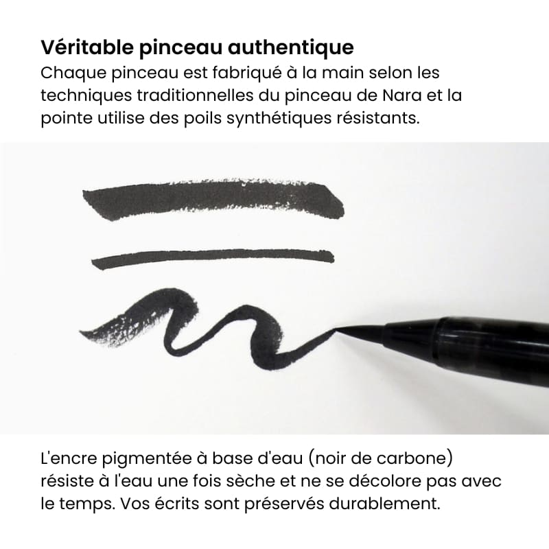 Red Lacquered Bamboo Brush and Wooden Case