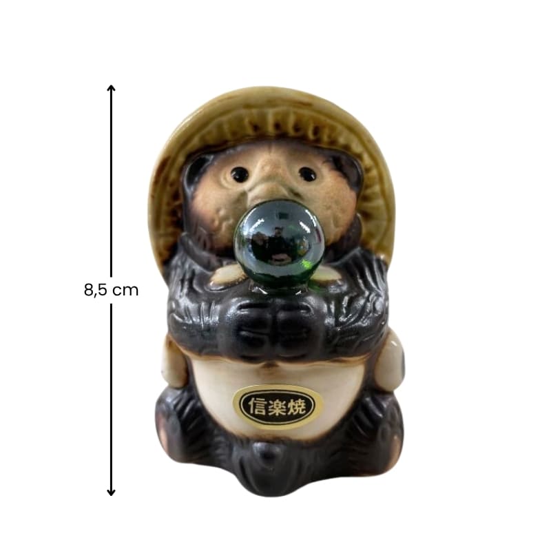 Tanuki Figurine - Green Pearl