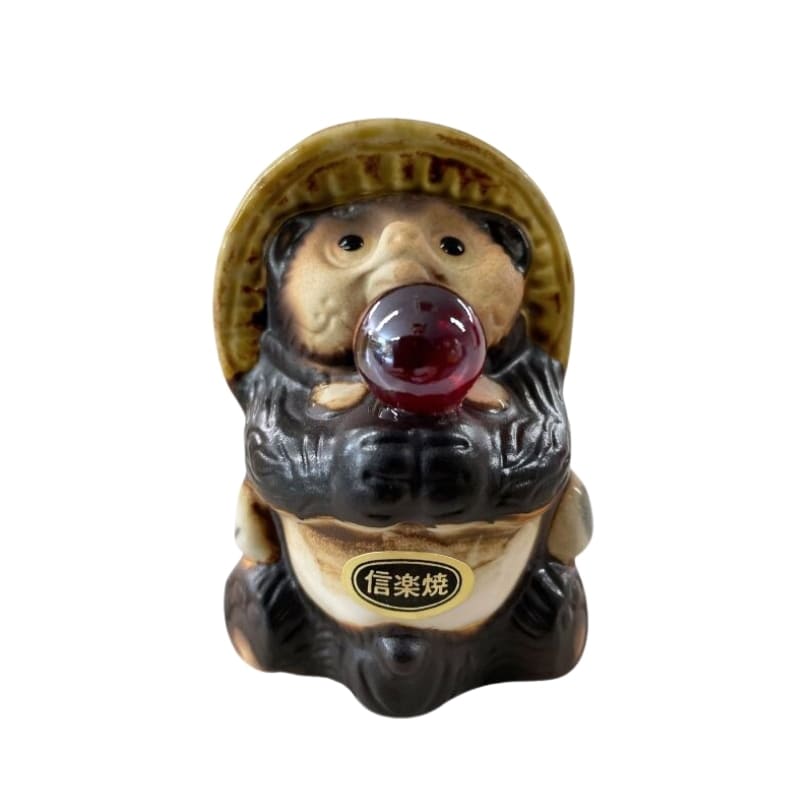 Tanuki Figurine - Red Pearl